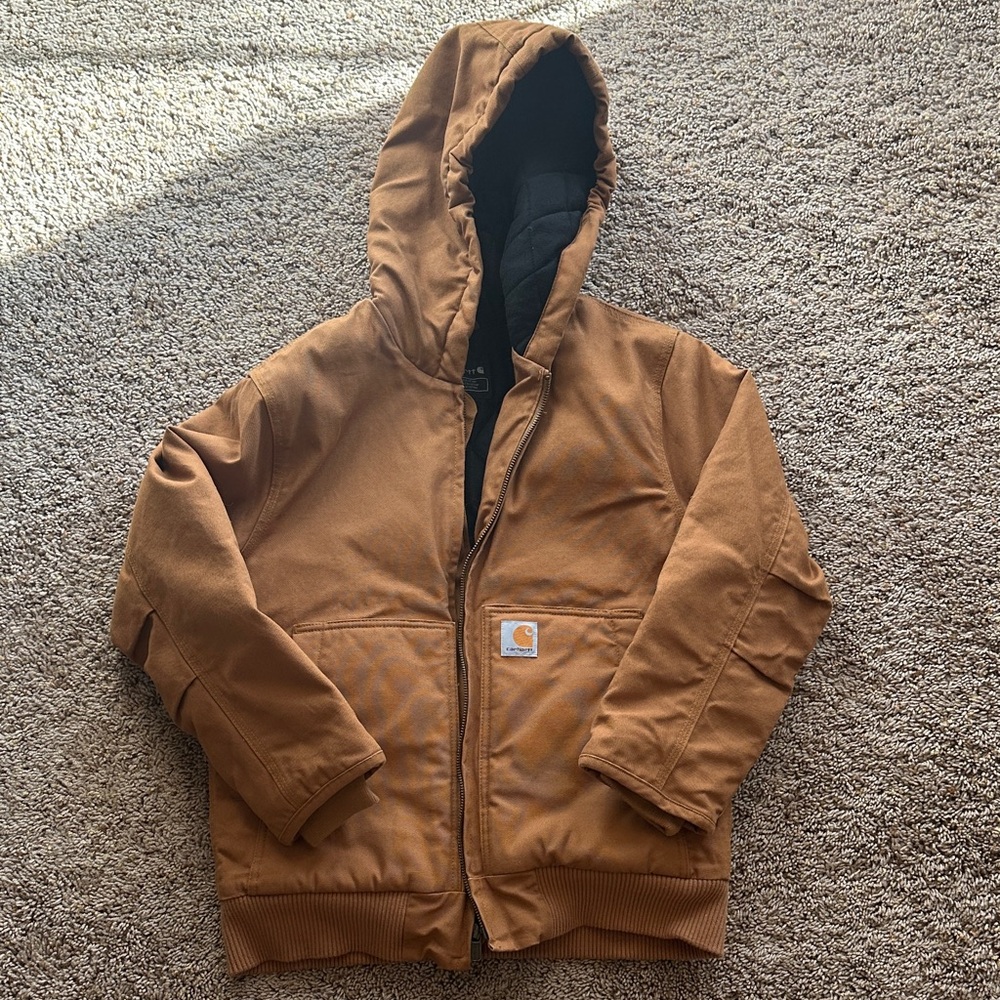 Carhartt Kids Tan Hooded Puffer Jacket
